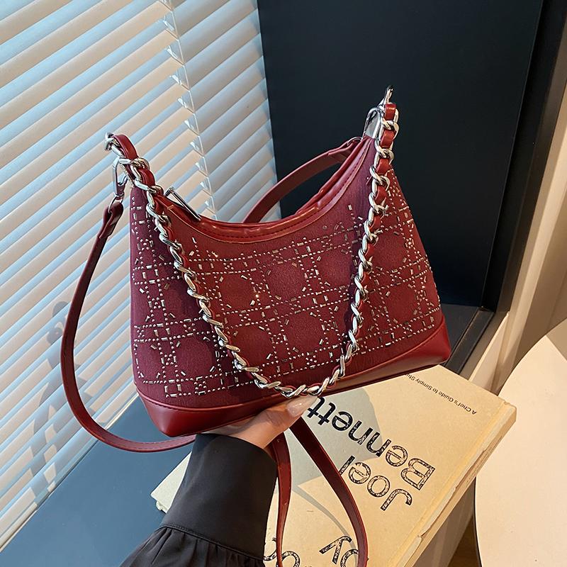 PU Solid Color Sewing Bost Autumn New Versatile 2026 Bags for Women CHAINS Large Capacity Commuting Crossbody Bags