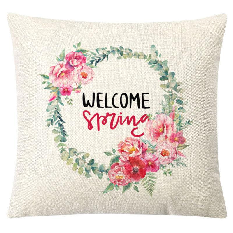 Pillow Nordic Linen Pillow Cover Spring Living Room Sofa Cushion Lumbar Cushion