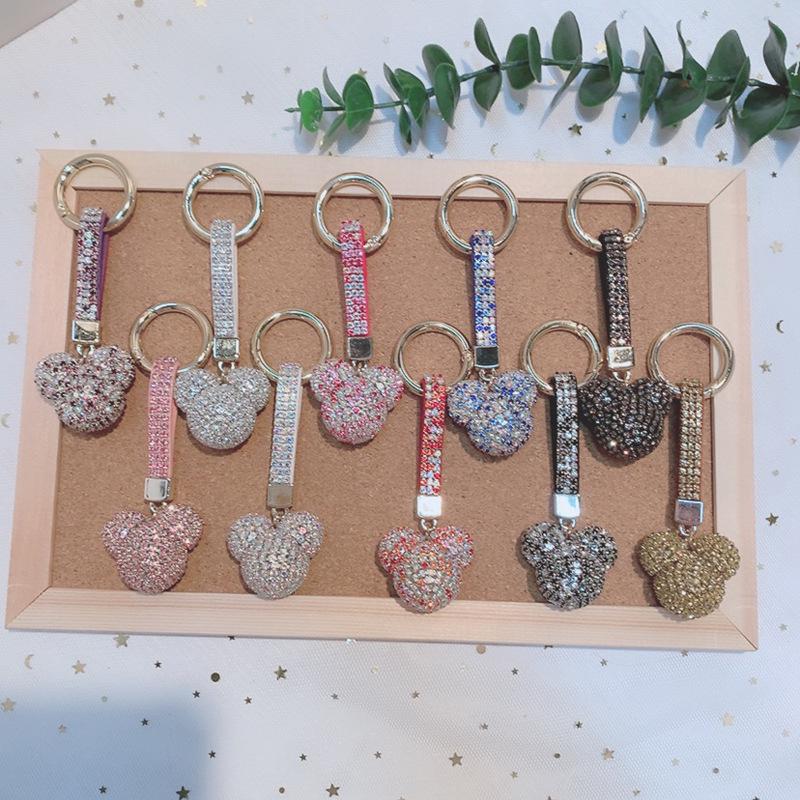 Korean Crystal Mickey Keychain Car Charm Pendant