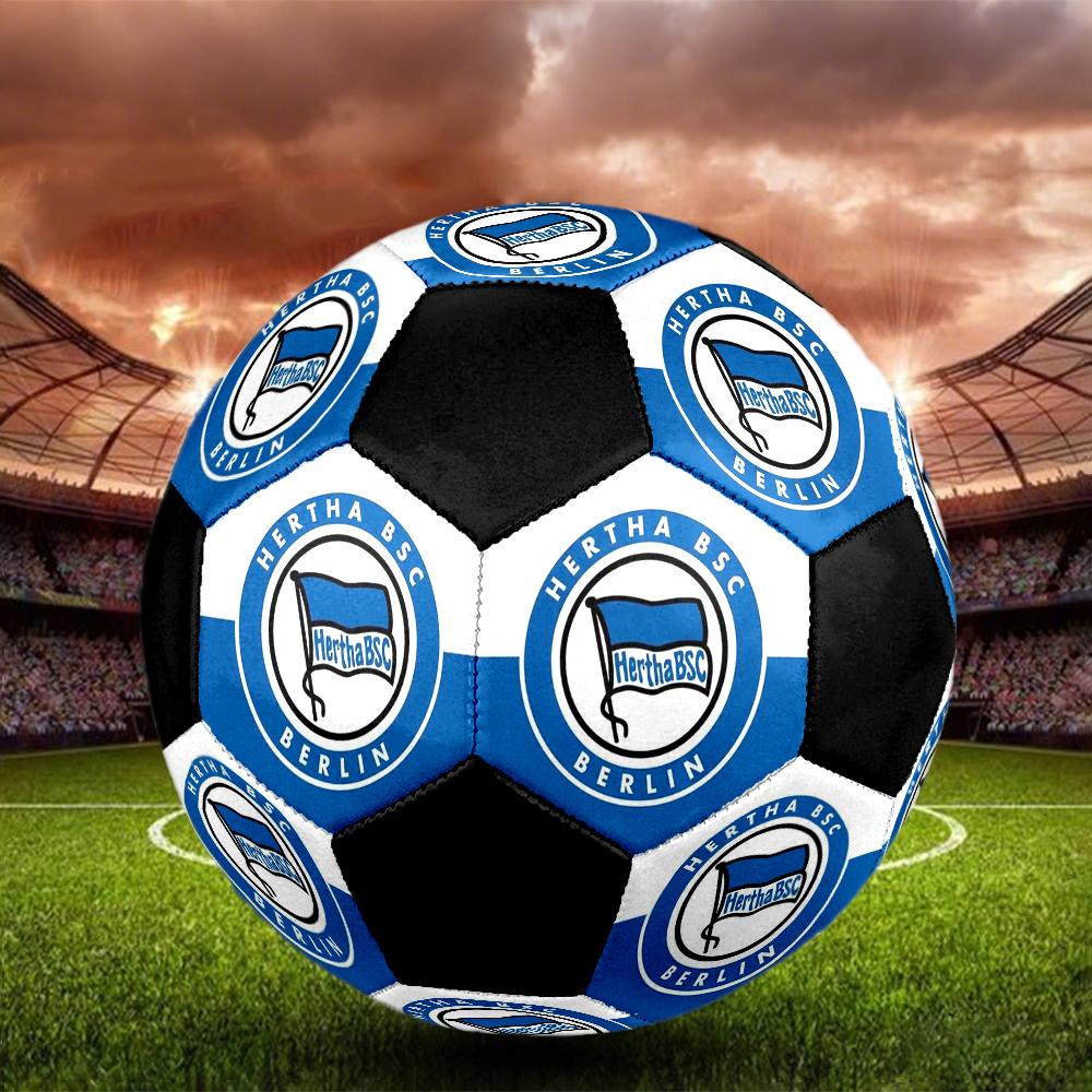 Hertha Bsc 9 Indoor Soccer Ball Colorful Machine Stitched PVC Size 5 Team Training Competition Ready Durable High-Bounce Cool Sports Gift