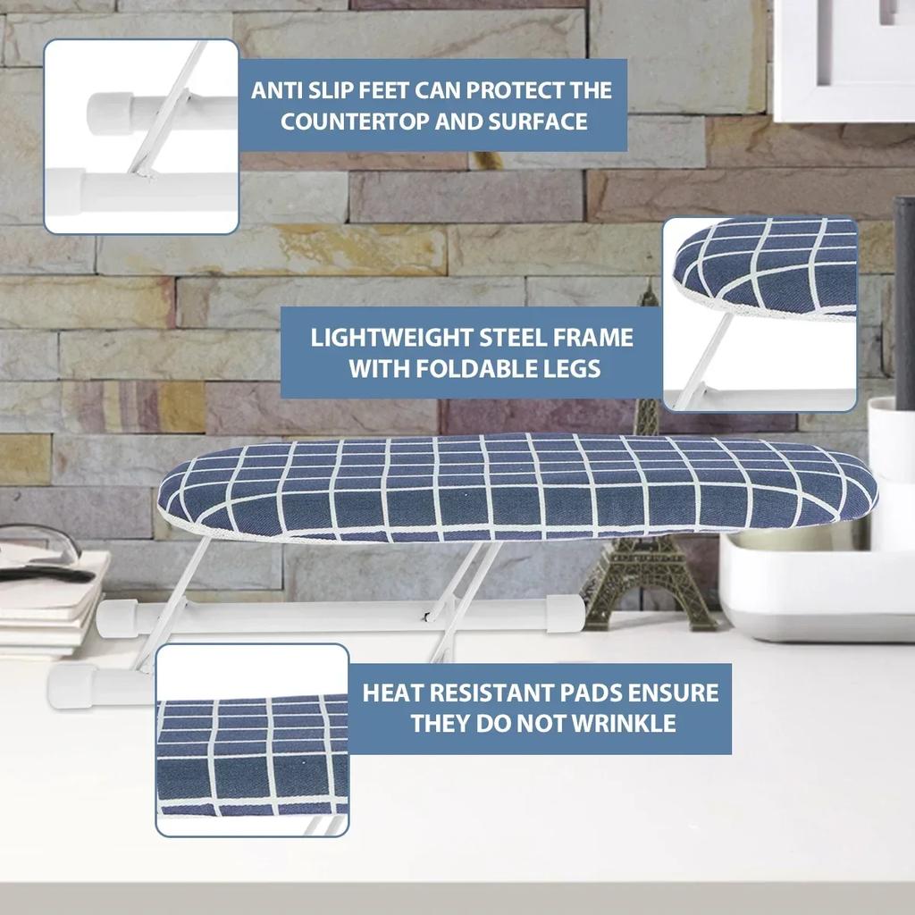 Tabletop Ironing Board with Non-Slip Folding Portable Small Ironing Board for Household Ironing Shirt Sleeves Cuffs Neckline2025
