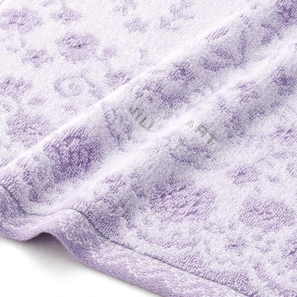 JILL STUART Dolce Bath Towel, Purple Flower, Fluffy Cotton, No-Twist Yarn, 58-1883350, Approx. 60 X 120 Cm
