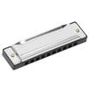 Diatonic Harmonica Aluminum Alloy 10 Hole C Key Portable Mouth Organ Musical Instrument Silver Gift