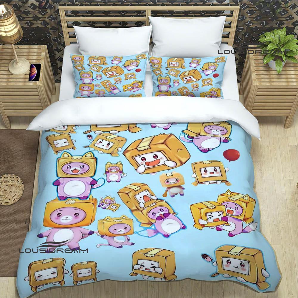 Cute Lankybox Foxy Boxy Bedding Sets exquisite supplies set duvet cover bed comforter set bedding set luxury birthday gift