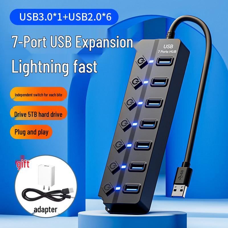 USB 3.0 Multi-Port Desktop Adapter - 4/7 Ports Extension Cord