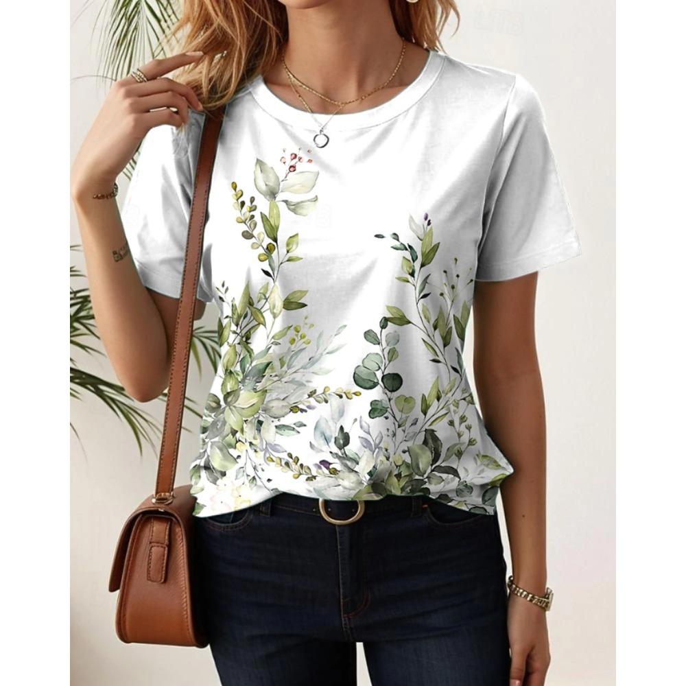 Fashion Women Retro Creative Striped Splicing Print T Shirt Funny Casual O-neck Short Sleeves T-shirt Summer Female Tee Shirt