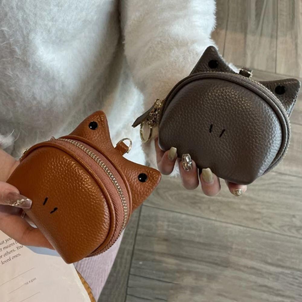 Minimalist Key Storage Small Bag Zipper Women's Leather Frog Coin Purse Storage Card Bag  Female