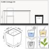 Lechuza pot de fleurs - cube cottage 50 - 49 x 49 x 49,5 cm - kit complet - brun sable