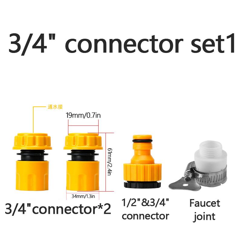 Garden Quick Hose Connector 1/2"3/4" Faucet Adapter Hose Coupling Joint Adapter Extender Set Hose Pipe Tube Irrigation Watering