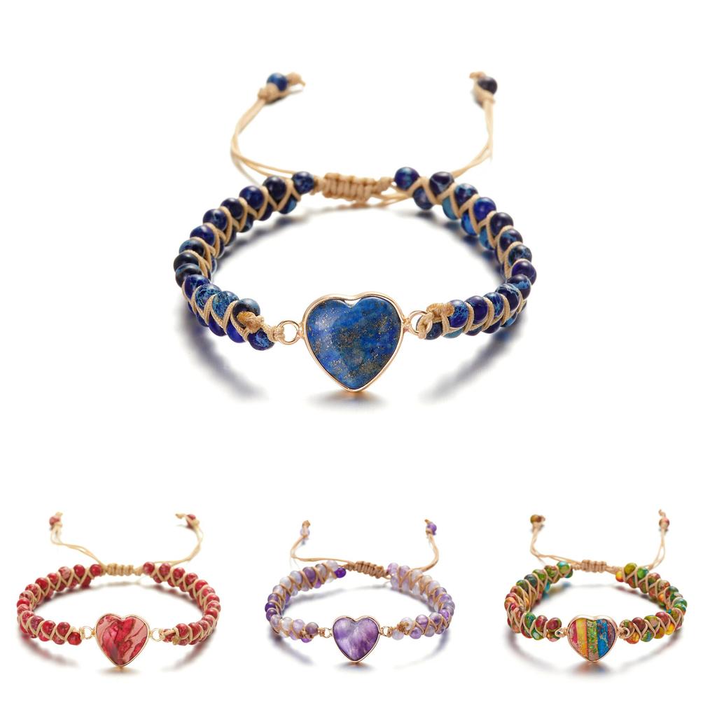 Heart Shaped Stone Wrap Bracelet For Travel And Gift Giving