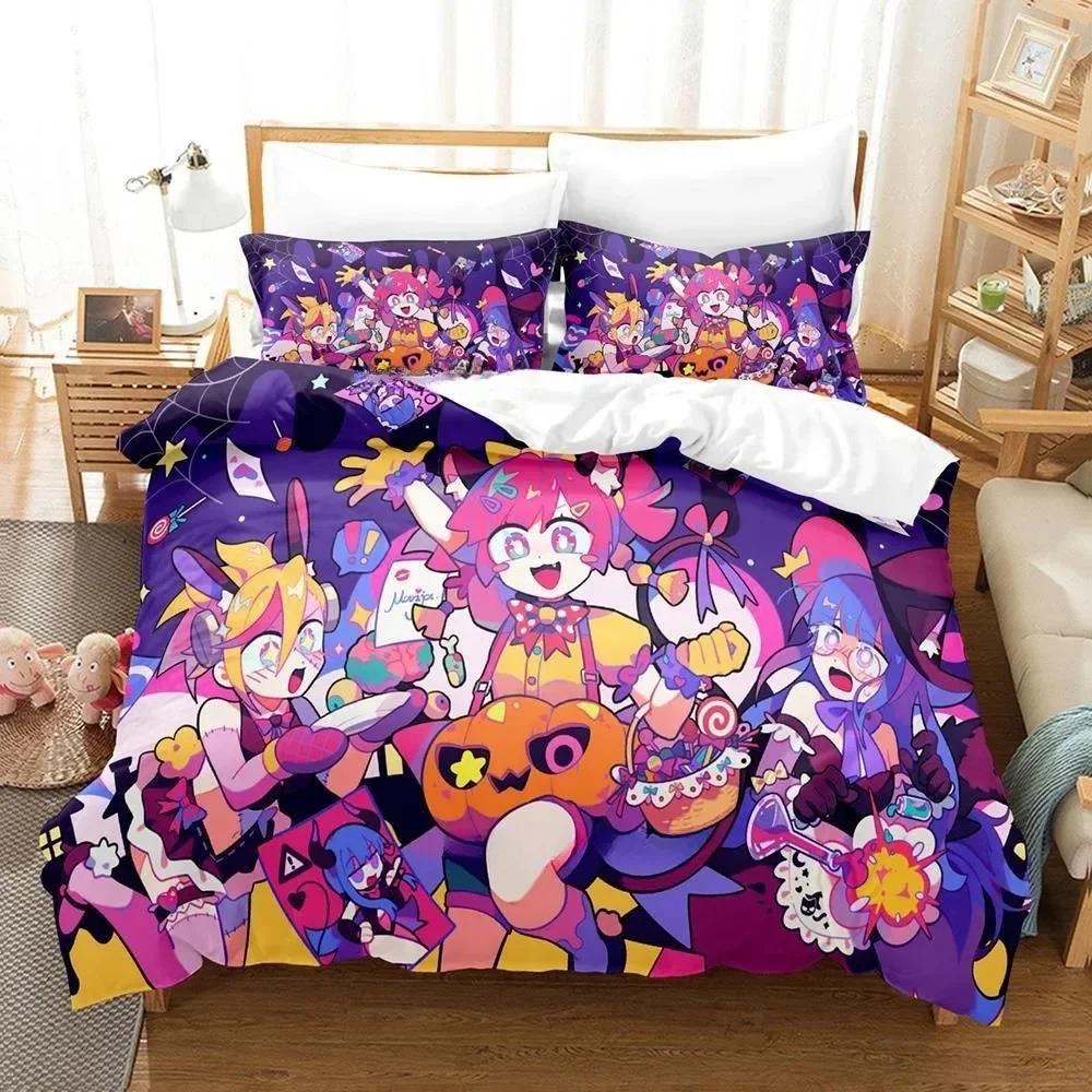 

Fashion Music Game Muse Dash Bedding Set Printed Bed Set With Pillowcase Duvet Cover Soft Single Double Queen Super King Size EU Single(135*200cm)3pcs