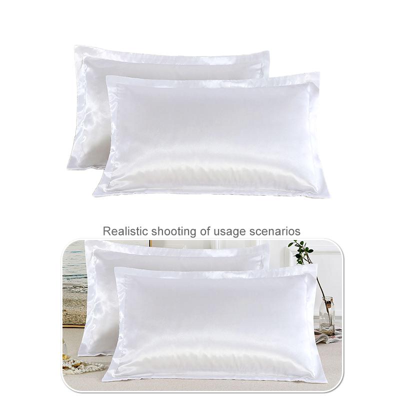 1Pc Bedding Breathable Pillow Cover Comfortable Polyester Fiber Washable Pillowcase Cool Ice Silk Household Summer