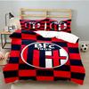 3PCS Football Bologna Bedding set,Ideal For1pc Duvet Cover And 2pcs Pillowcases Perfect for Christmas gift,Ideal for Bedroom, Dormitory