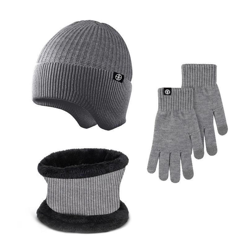

Autumn and Winter Men s Two piece Men s Hat Neutral Warm Knitted Skull Wool Hat Soft Skiing