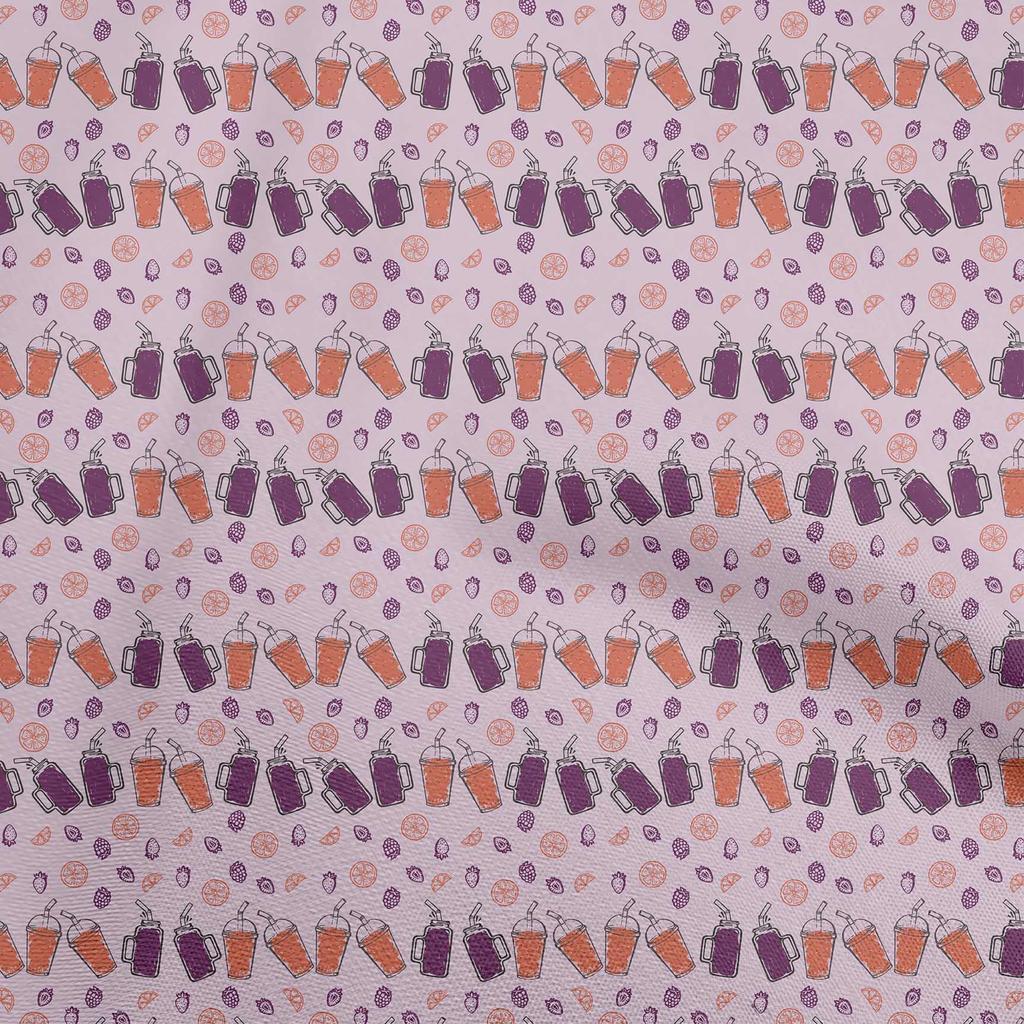 oneOone Cotton Poplin Light Gray Fabric Fruits Diy Clothing Quilting Fabric Print Fabric By Yard 42 Inch