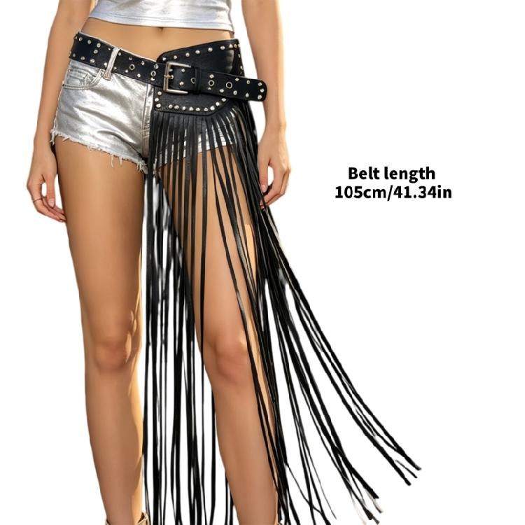 Cool Unisex Tassels Belt For Women Men Halloween Party Gathering Dressingup Decorative Cincher Band for THeme Event