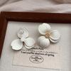 Sweet Zircon Double Flower Stud Earrings, Simple Earrings, High-grade Fresh, Soft and Elegant
