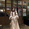 2025 Herbst/Winter Petite Koreanischer Wollmantel mit Pelzärmeln – High-End-Mode