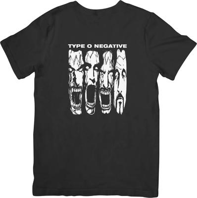 Typ 0 Negativní Hudba Unisex Střih pro Muže a Ženy Kvalitní Bavlněné Tričko Černé