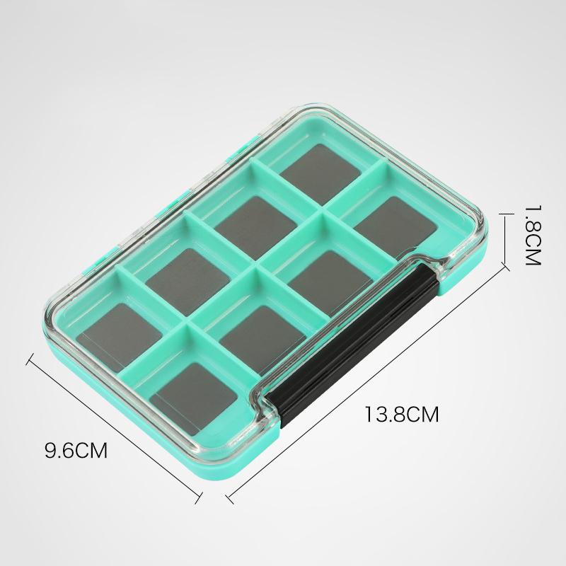 Fly Fishing Waterproof Tackle Box Portable Multifunctional Compartment for Lures Hooks Outdoor Fishing Gear 8 grids зелёный