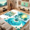 Octopus Sea Life Theme Crystal Velvet Floor Rug Personalized Custom Name Text Warm Carpet Home Decoration