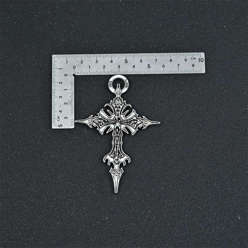 Vintage Gothic Skull Jesus Cross Pendant Necklace Catholic Jewelry Men Woman Punk Religious Amulet Necklace