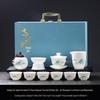 Luxury Jade White Porcelain Kung Fu Tea Set for Home or Office
