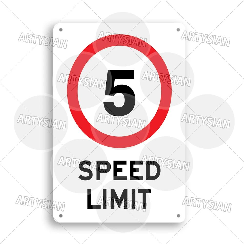 Mfoever  Speed Limit Metal Sign Traffic Warning Plaque Road Safety Shared Space Kids Crossing Caution Slow Down        MPH 20x30cm（7.8x11.8inch）
