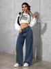 Women's Casual Fashion Striped Floor-Mopping Straight Pants Casual Pants