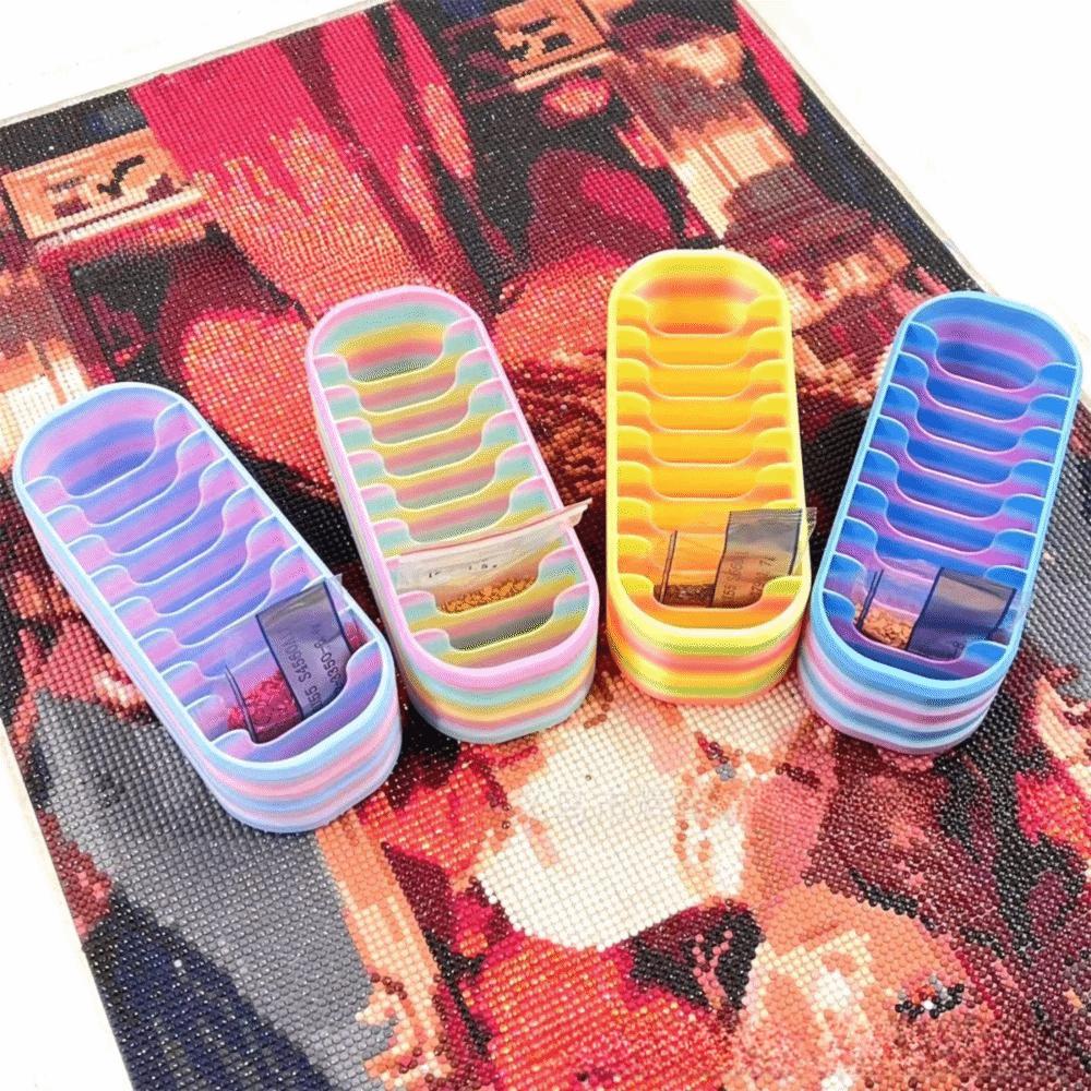 Gradient Color  Packets Storage Box 10 Grids  Art Bead Storage Case   Art