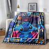 1pc. Stitch Cartoon Blanket, Home Decor Gift for All Seasons, Soft and Cozy Throw Blanket, Perfect for Couch, Bed, or Any Room, Vibrant Colo