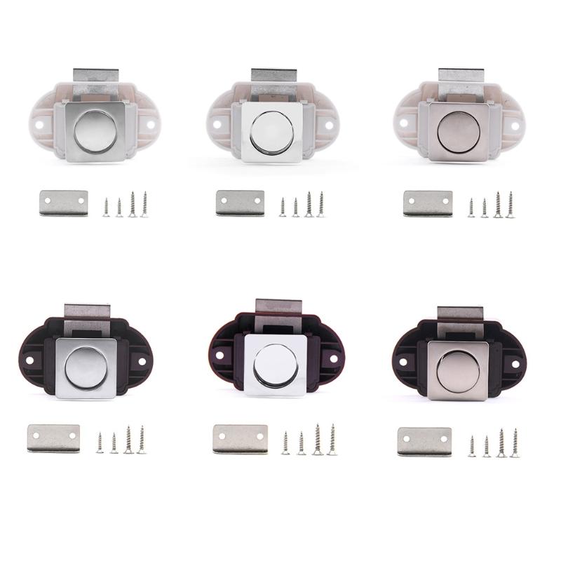 Rv Push Lock Push Button for Latch Zinc Alloy&ABS Cupboard Locks for Rv Yachts Motorhome for Camper Drawer Hidden Button