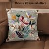 2D Floral Embroidered Pattern Decorative Pillow Covers Pattern Cushion Cover Suitable For Sofa Bedroom Car Pillow Cover