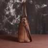 Johnature Retro Women Bucket Bag Leisure Genuine Leather Handbag Large Capacity Solid Color Shoulder Messenger Bags