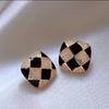 Elegant Gold-Plated Black Zircon Stud Earrings - Niche Design for a Luxurious Fashion Statement