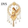 Christmas Tree Finial Angel Topper, Acrylic Winged Treetop Ornament with Lightweight Spring Base for Xmas Tree, Holiday Home Party Decor Reusable