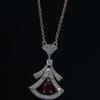 Baojia Luxury Ruby Diamond Clavicle Necklace for Women
