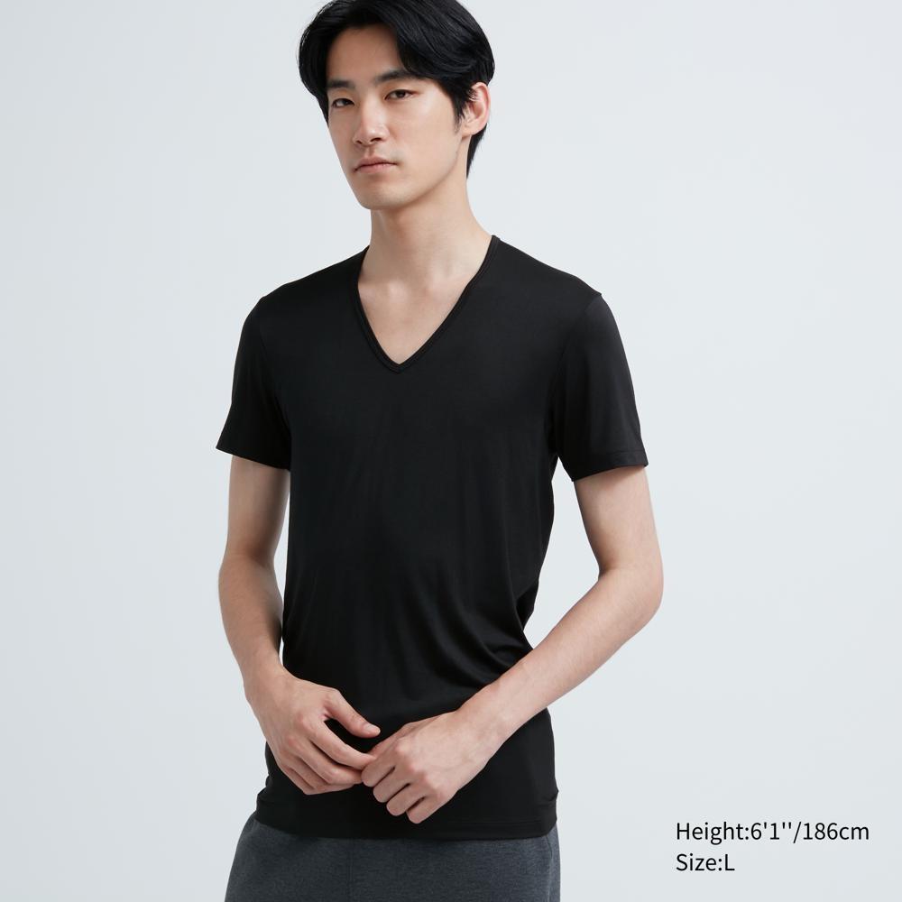 

UNIQLO Heattech V-образный вырез Т с коротким рукавом