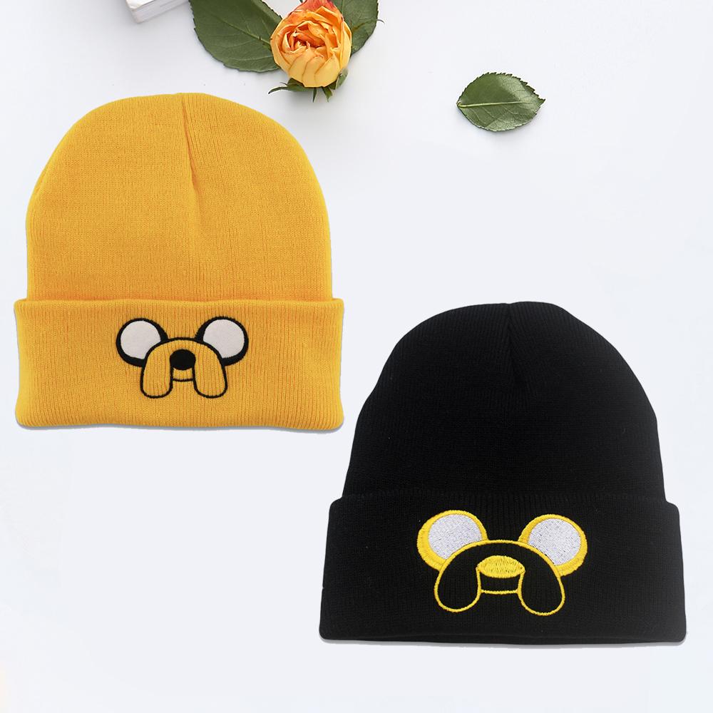 1Pcs Cute Puppy Pattern Embroidered Knitted Hat, Yellow Ear Protection Hat, Versatile Warm Hat For Autumn and Winter