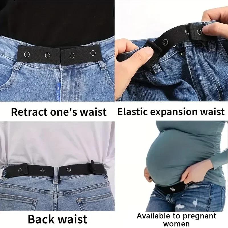 Invisible Jeans Belt Buckle Free Elastic Women's Belt Buckle Extension Elastic Expansion Adjustment Buckle Elastic Men Lazy Belt