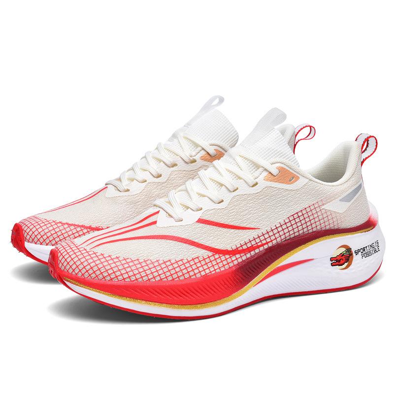 

2024 spring red rabbit popcorn ultra-light 21st generation shock absorption technology mesh couple sports shoes breathable racing shoes 45