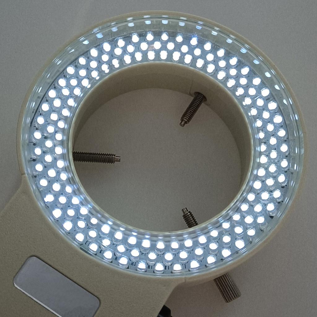 Microscope Ring Light Source 144 LED Brightness Adjustable Illuminator Lamp Bulb