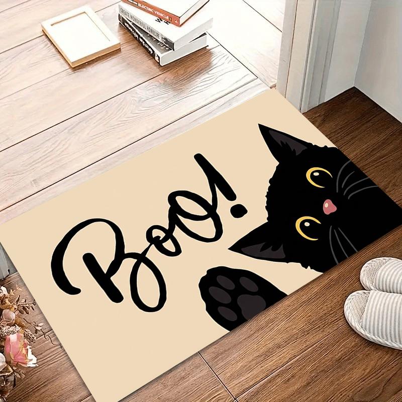 

Black Cat Carpet Welcome Mat Cute Cartoon Nonslip Area Doormat Soft Carpet for Live Room Rug Bedroom Outdoor Carpet Home Decor 40x60CM