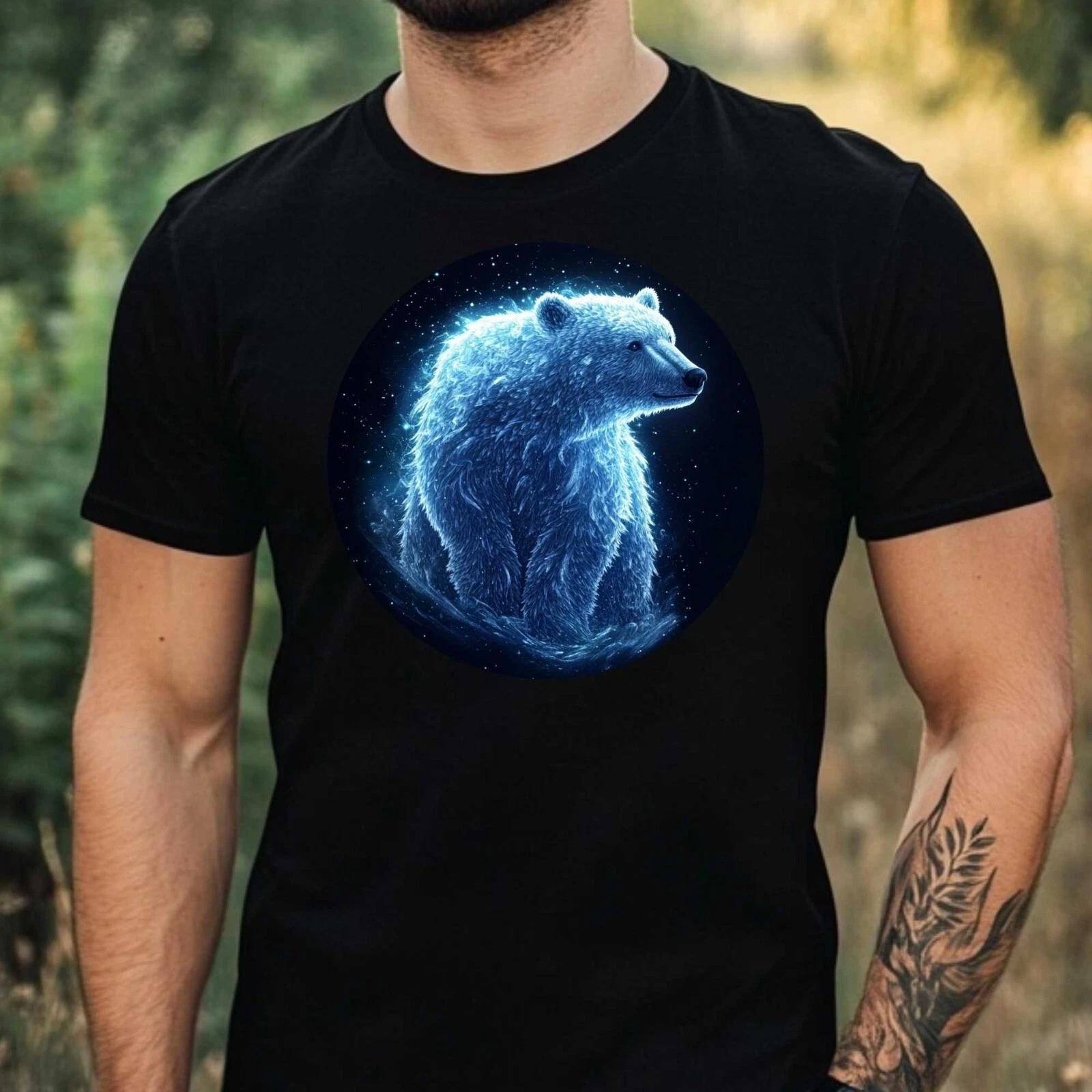 T-Shirt Herren Eisbär im Mondlicht Motiv Baumwolle Größe XS bis 5XL XXXXL