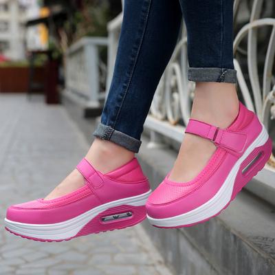 Damen-Einzelschuh mit dicker Sohle, neue flache, runde Zehenpartie, atmungsaktive Freizeitschuhe zum Wandern im Freien, Plateau, bequemer Mesh-Sneaker