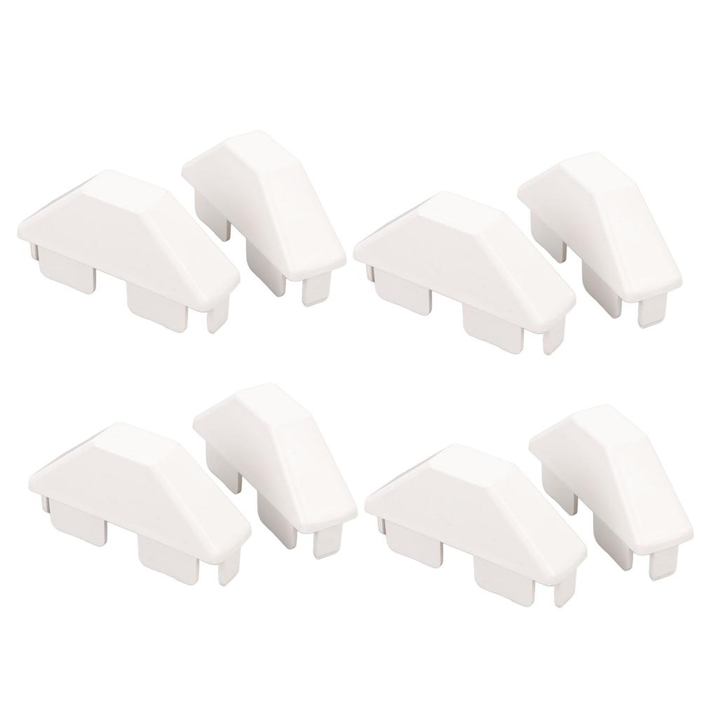 8pcs White Picket Fence Cap Rainproof Windproof Fencing Parts Decorative PVC Pocket Rail End Cap for