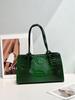 Crocodile Pattern Leather Tote: 2025 Large Capacity Handbag, Single Shoulder or Underarm Bag for Women.