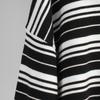 Autumn American Retro Striped Sweater Women's Collar Knit T-shirt Slimming Design Office Versatile Knitted Undercoat Top