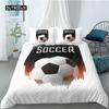 Soccer Duvet Cover Set Football Design Old Plaster Wall Destruction Punching Bedding Teens Queen Polyester Quilt