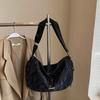 Large Capacity Bag Women's Solid Color Shoulder Crossbody Bag Student Class Commuter Hobo Bag